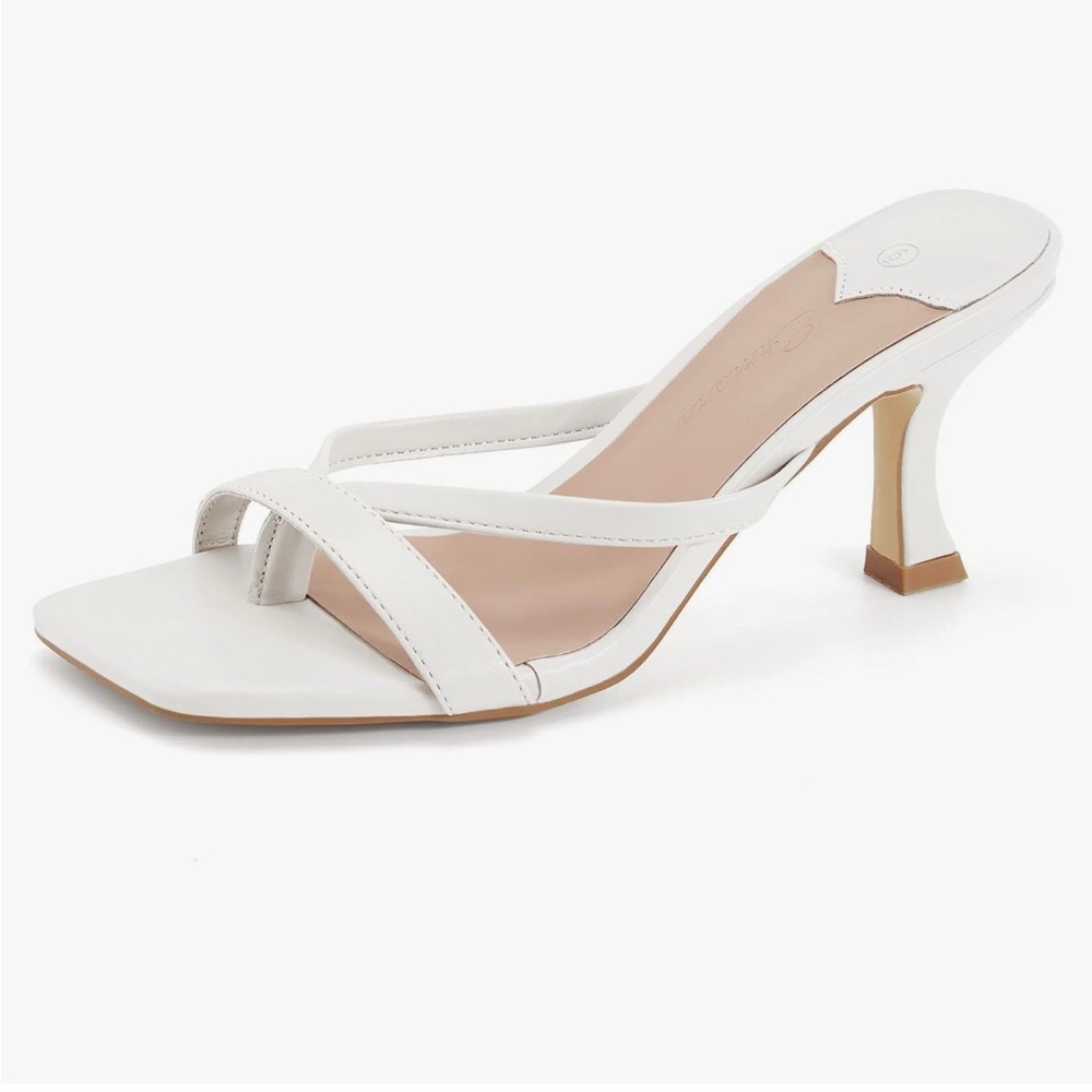 White Strappy Heeled Sandals